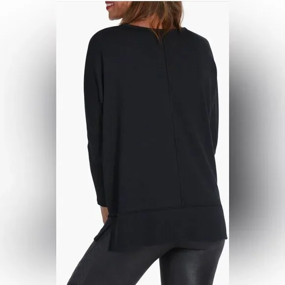 SPANX Perfect Length Dolman Top Sweatshirt Small Oversized Black - Picture 2 of 9